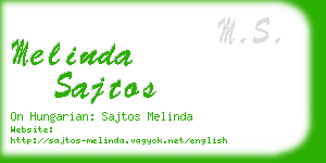 melinda sajtos business card